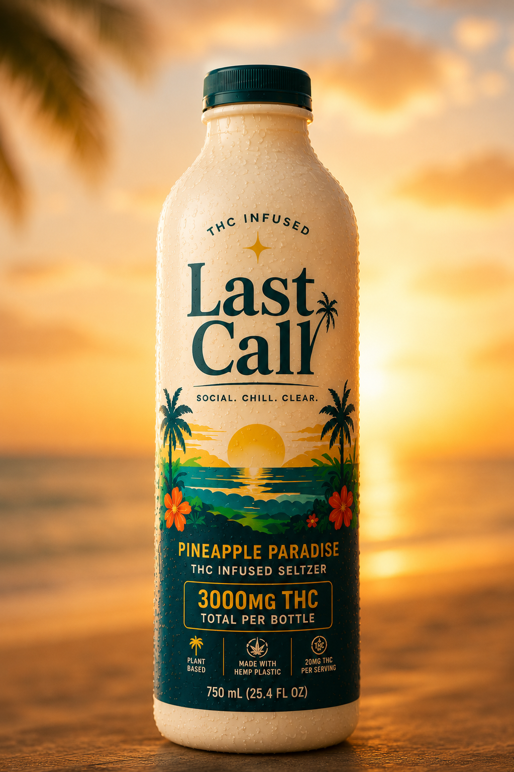 Last Call Pineapple Paradise — 3,000mg THC mixer bottle 6-pack