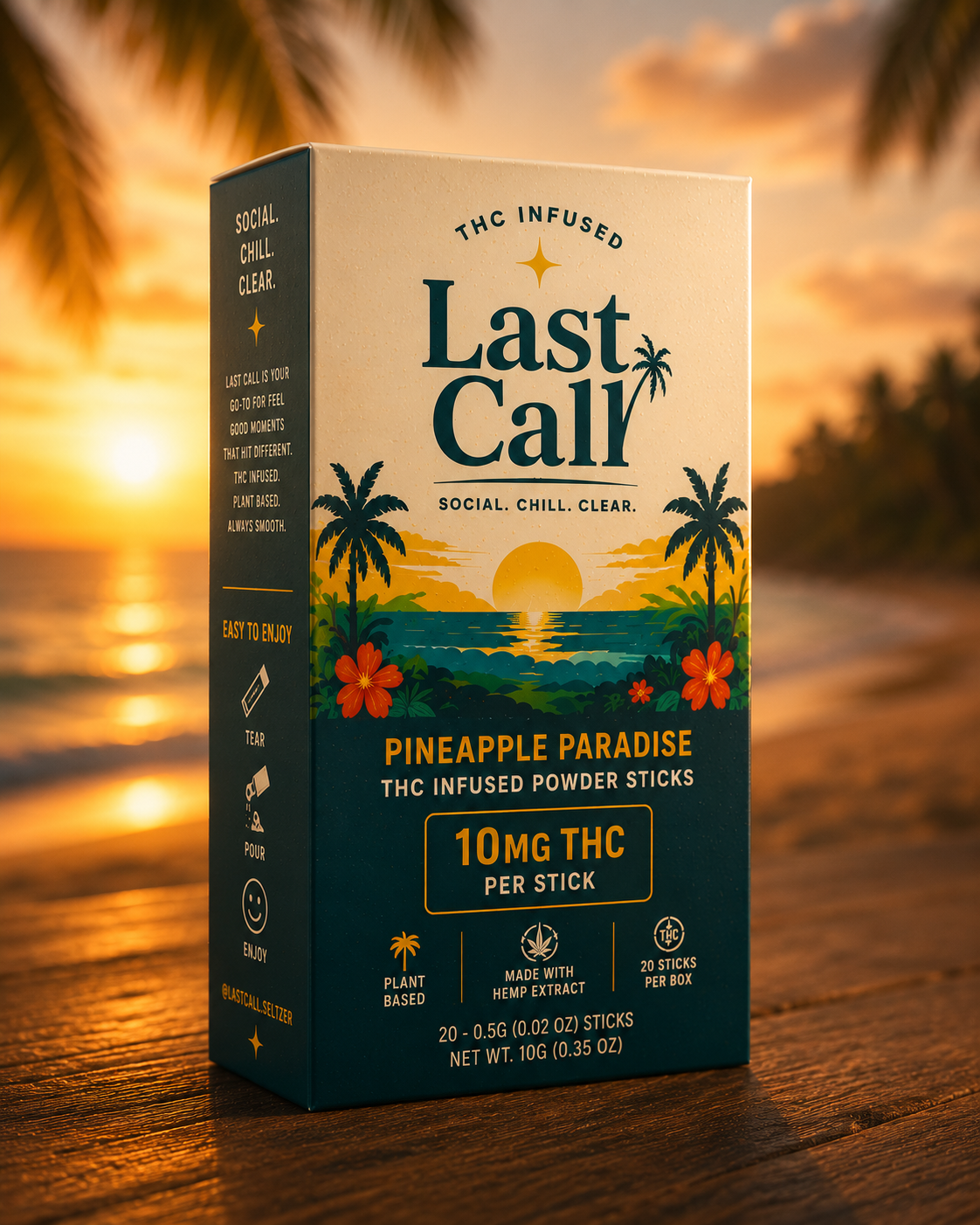 Last Call Pineapple Paradise THC Infused Powder — 20-pack tear box