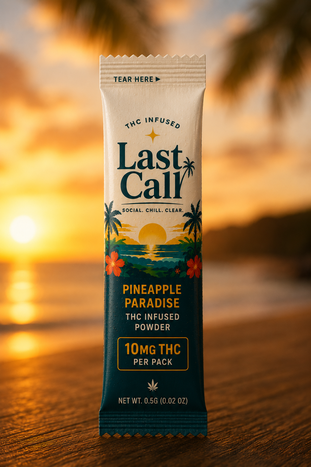Last Call Pineapple Paradise — single 10mg THC powder stick free sample